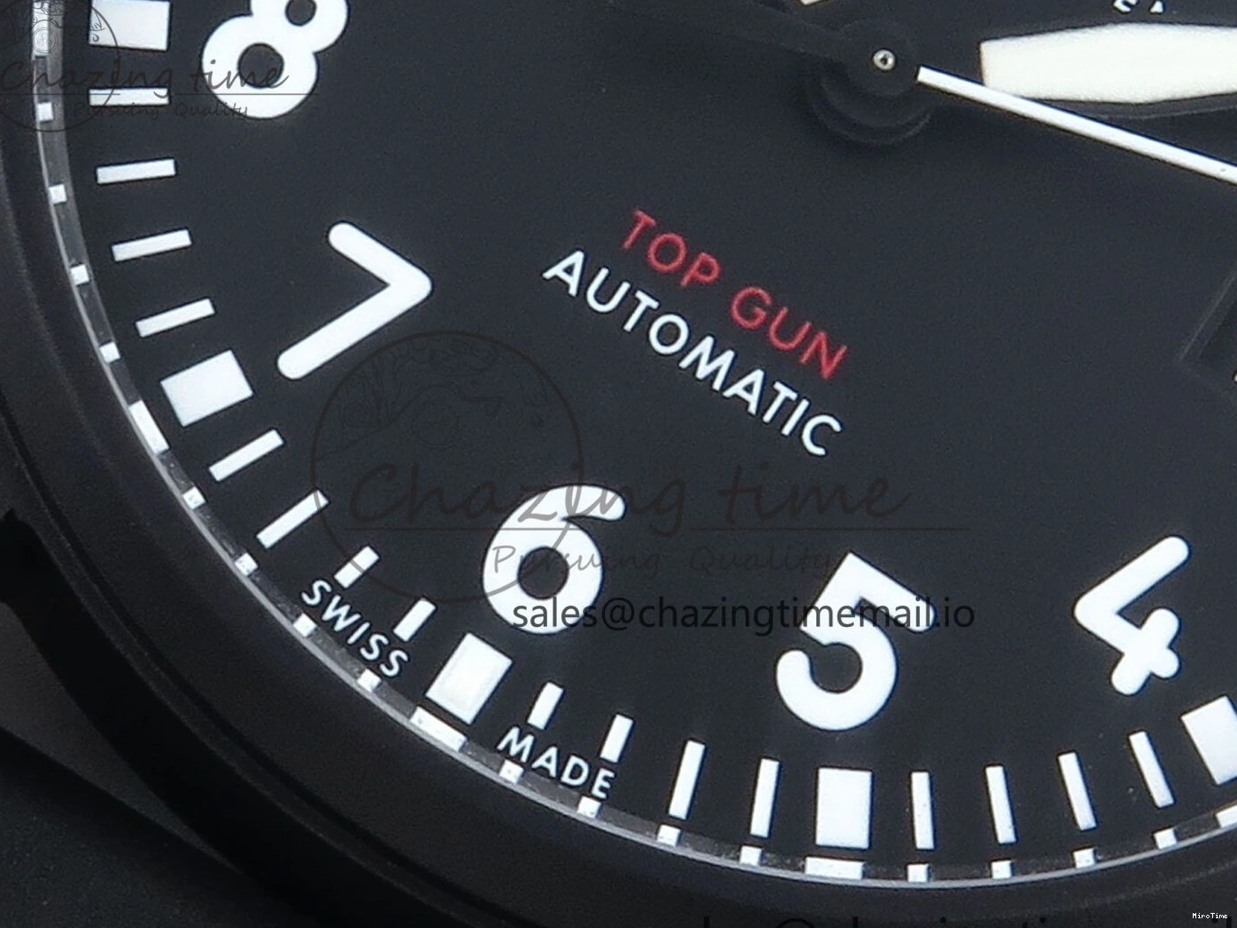MIROTIME 0317 Pilot Top Gun IW326901 M+F 1:1 Best Edition Black Dial on Black Rubber Strap A SportInspired 6999